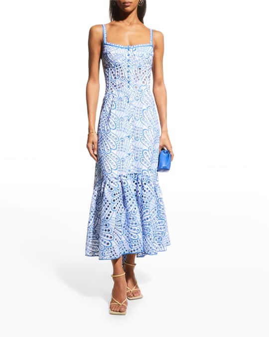 CHARO RUIZ IBIZA Irene Long Embroidered Corset Dress | Neiman Marcus 