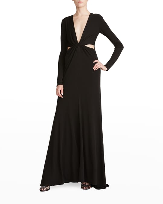 Halston Andie Matte Jersey Cutout Gown | Neiman Marcus