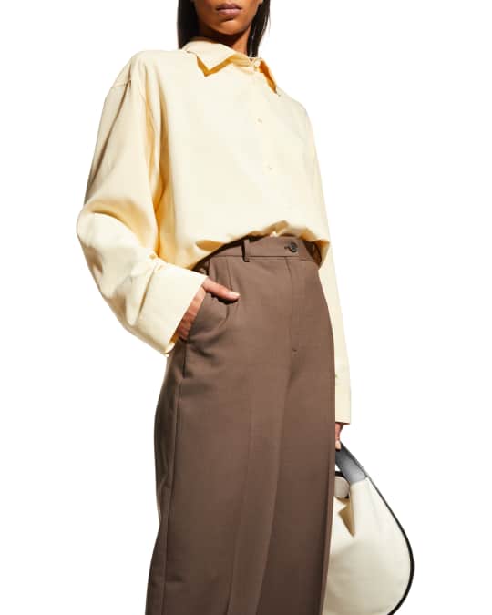 THE ROW Caroline Oversized Silk Shirt | Neiman Marcus