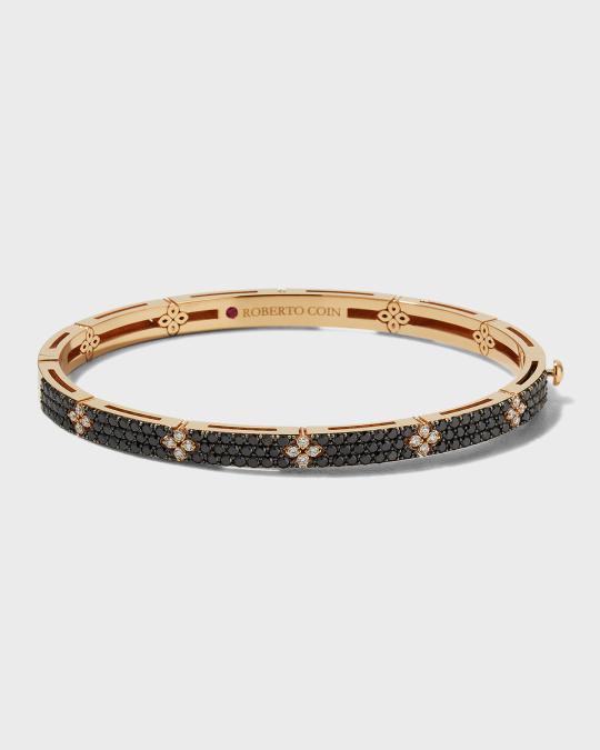 Roberto Coin Love In Verona 18k Rose Gold Black Diamond Bangle | Neiman ...