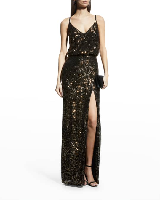 Aidan by Aidan Mattox Sequined Blouson Gown Neiman Marcus