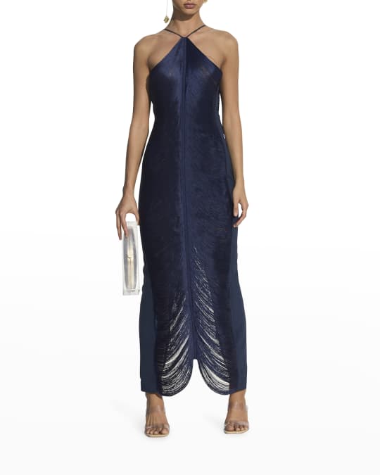 printed halter maxi dress Sheer Luck Marrakech Vacation Vibe Printed Halter Maxi Dress – MUE NEW YORK main image 1