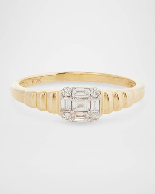 STONE AND STRAND Shield Of Strength Pinky Ring, Size 2.54 Neiman Marcus