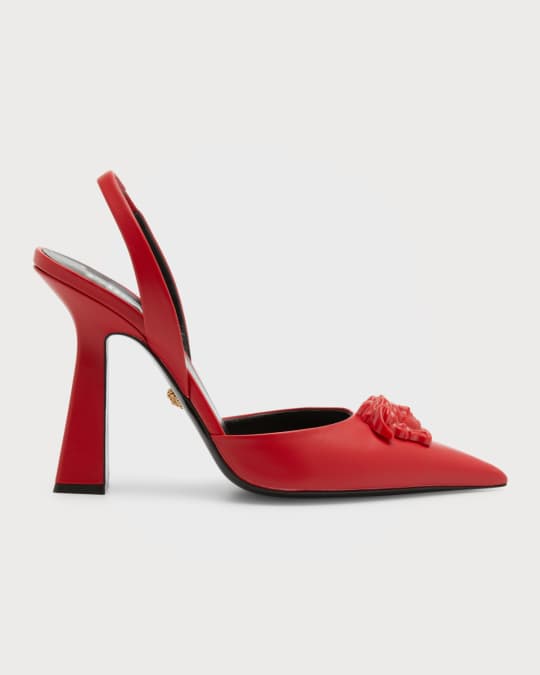 Versace La Medusa Calfskin Halter Pumps | Neiman Marcus