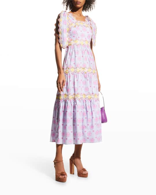 strapless open back dress Pink Floral Lace Mini Dress – self-portrait