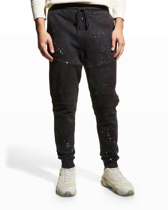 Hudson Men s Splatter Paint Moto Sweatpants Neiman Marcus