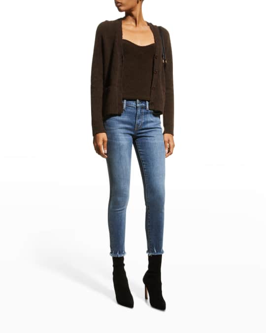 7 for all mankind Mid Rise Ankle Skinny Jeans w Nicked Hem