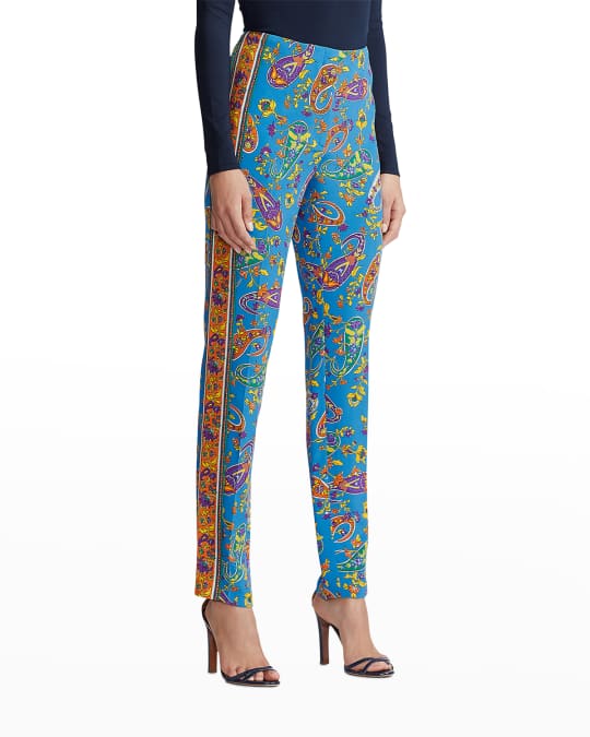 Ralph Lauren Collection Simone Paisley Print Silk Pants Neiman Marcus