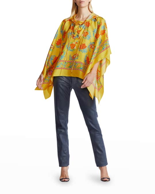 ralph lauren silk poncho