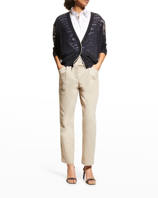 Brunello Cucinelli Zebra Linen Jacquard Cardigan Neiman Marcus