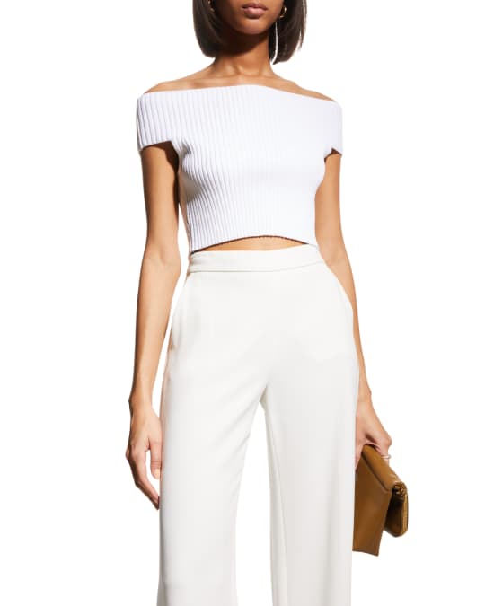 Michael kors white off the shoulder top shop