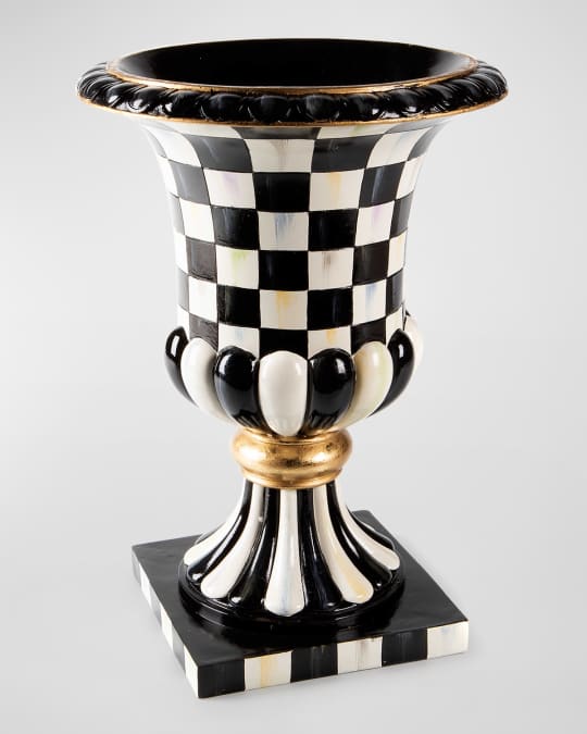 Courtly Check Pedestal Tabletop Urn