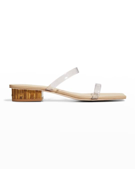 Liz Vinyl Block-Heel Sandals 