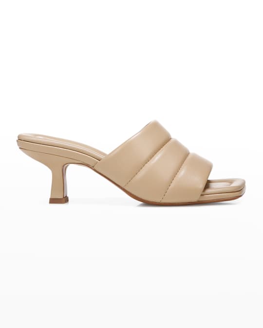 Vince Ceil Leather Slide Heel Sandals | Neiman Marcus