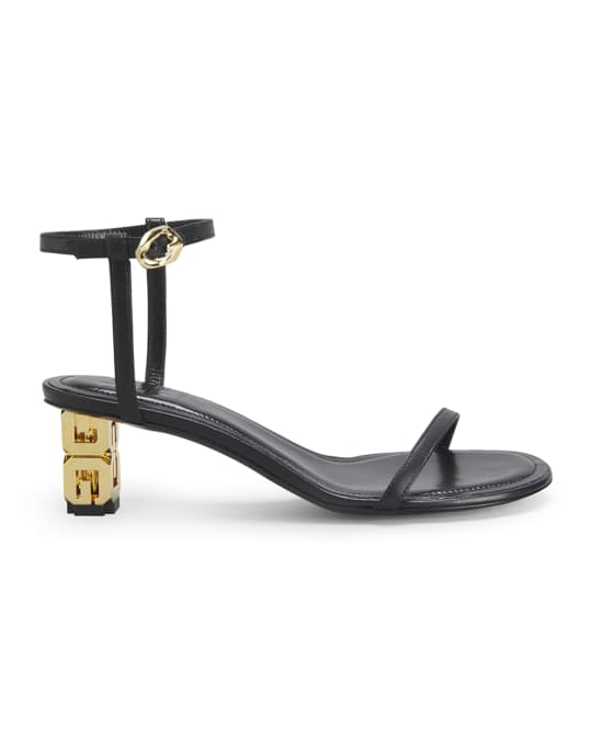 Givenchy Napa Leather 4G-Heel Sandals | Neiman Marcus