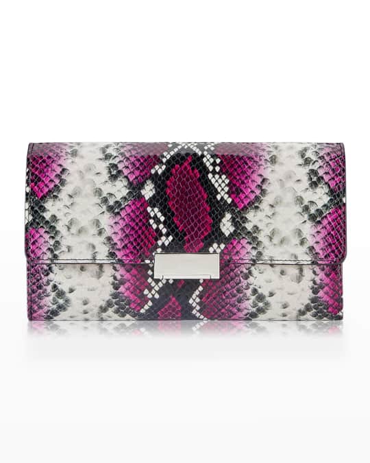 Gigi New York Melrose SnakePrint Clutch Bag Neiman Marcus