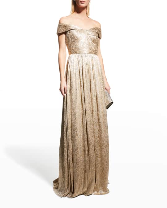 aidan mattox off the shoulder gown