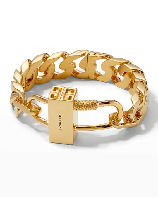 Givenchy G-Chain Lock Small Bracelet, Gold | Neiman Marcus