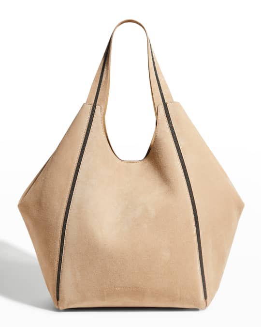 Women's Slouchy Suede Leather Tote Bag