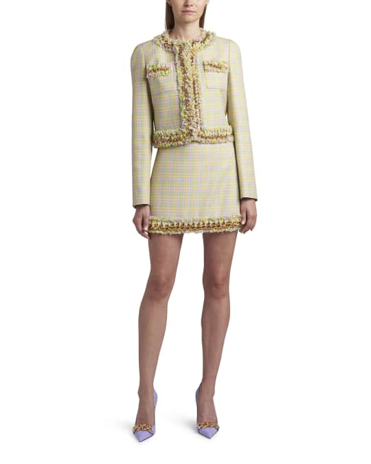 Versace Chain Check-Print Mini Skirt | Neiman Marcus