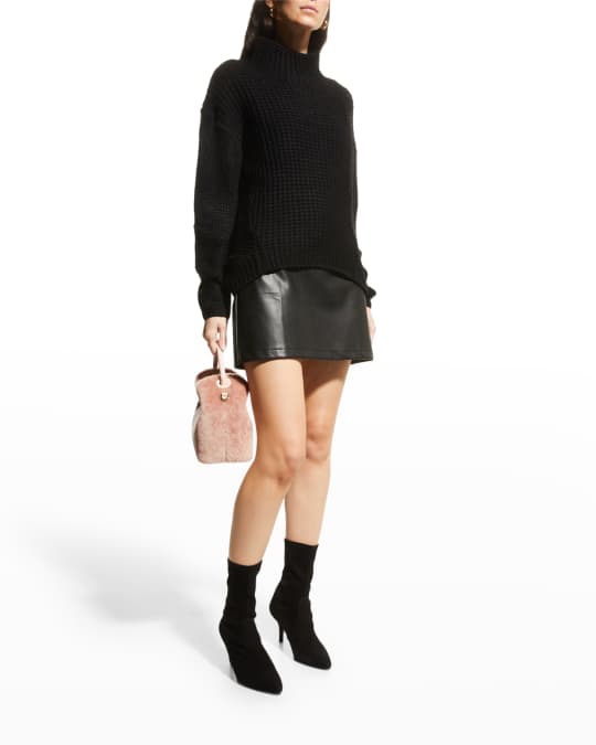 LBLC THE LABEL Abby Vegan Leather Mini Skirt | Neiman Marcus