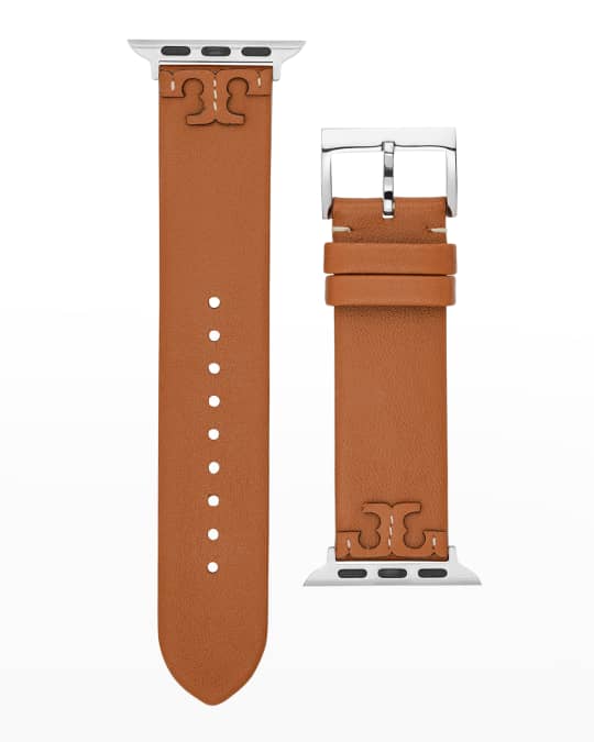 Tory Burch McGraw Leather Apple Watch Band in Luggage, 38-40mm | Neiman  Marcus