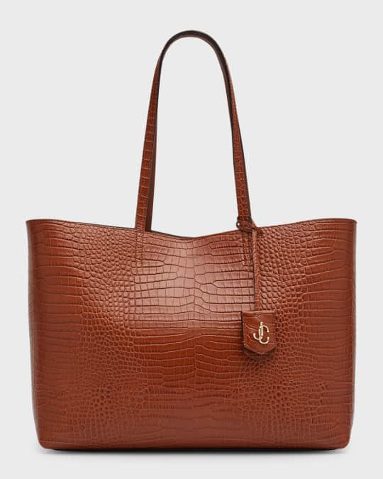 良品 JIMMY CHOO NINE2FIVE ボルドー A4 TOTE BAG Jimmy Choo Nine2Five East-West Croc-Embossed Tote Bag