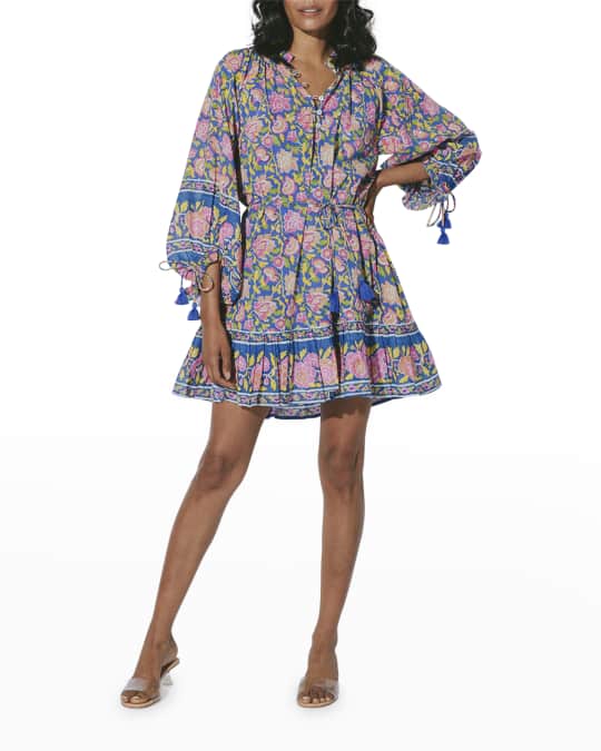 Cleobella Marci Puff-Sleeve Floral Mini Dress | Neiman Marcus