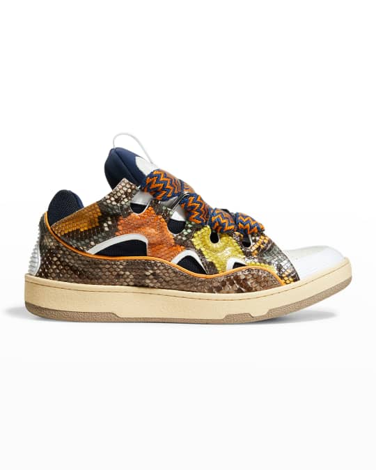 Lanvin Men s Genuine Python Leather Low Top Curb Sneakers Neiman Marcus