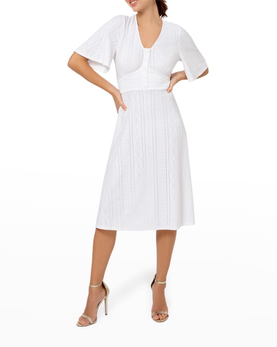 Leota Aaliyah Eyelet Jersey Dress | Neiman Marcus