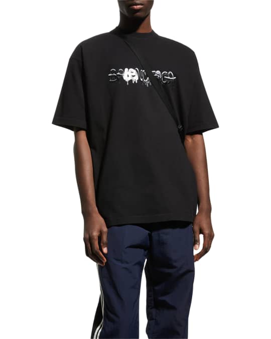 Balenciaga Men's Slime-Logo Relaxed T-Shirt | Neiman Marcus