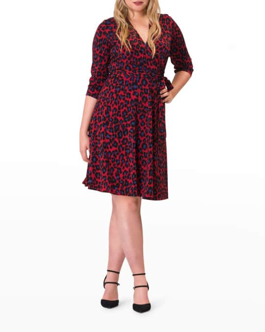 Leota Plus Size Perfect Wrap AnimalPrint Dress Neiman Marcus
