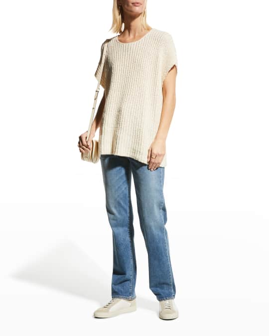 Eileen Fisher Peruvian Organic Cotton Crimped Pullover Neiman Marcus