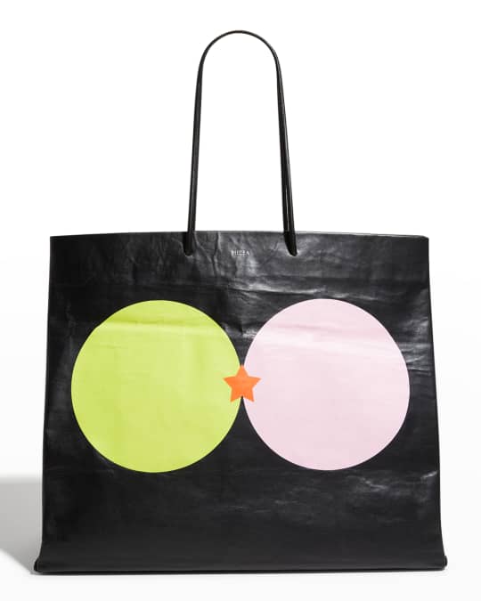 MEDEA Busted Venti Star Crinkled Leather Tote Bag Neiman Marcus