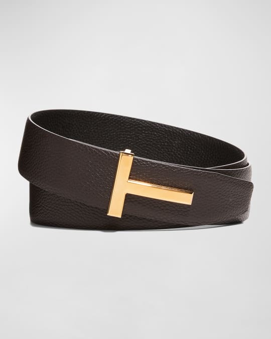 TOM FORD Men's T-Buckle Reversible Leather Belt, 40mm | Neiman Marcus