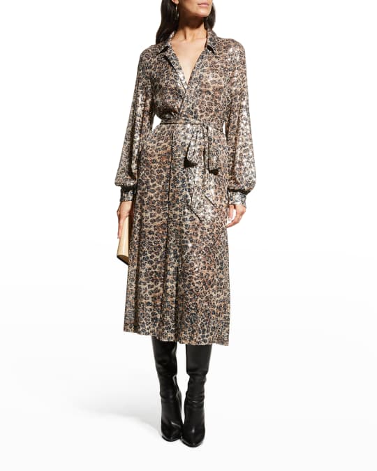 Badgley mischka leopard dress clearance