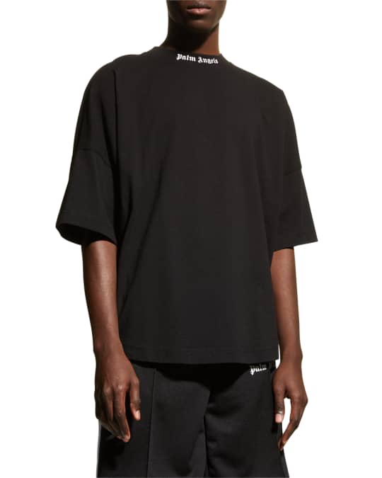 Palm Angels Men s Oversized Mock Neck Logo T Shirt Neiman Marcus