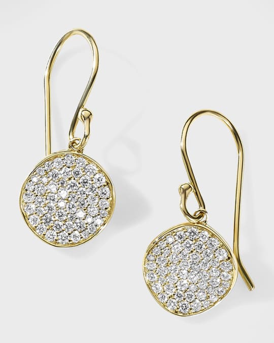 Ippolita Stardust 18K Gold Small Flower Disc Diamond Earrings