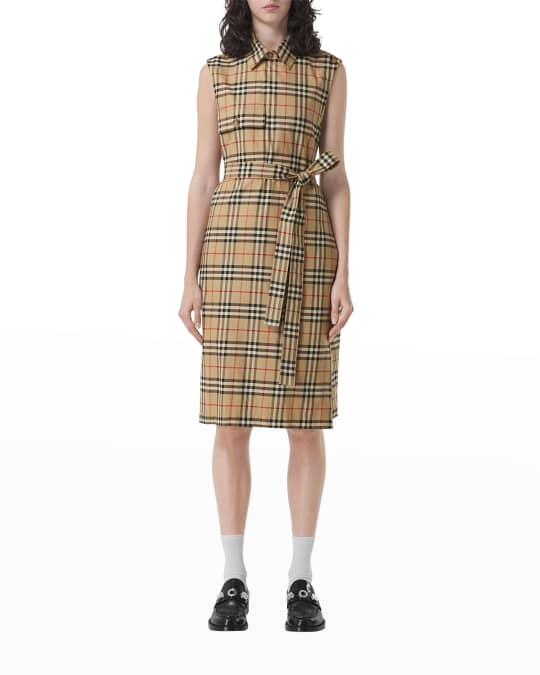 Burberry Karla Check-Print Sleeveless Shirtdress | Neiman Marcus
