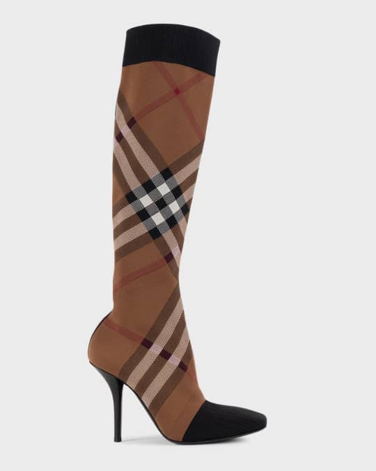 Burberry Dolman Check Tall Stiletto Boots Neiman Marcus