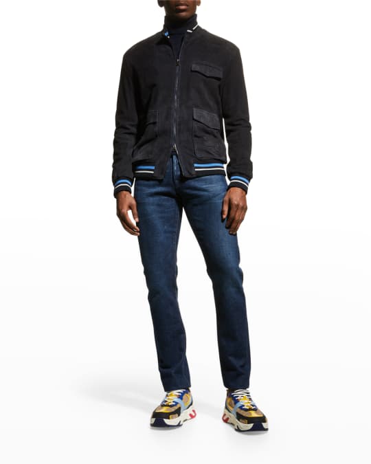 Etro Men's Suede Zipped Bomber Jacket | Neiman Marcus