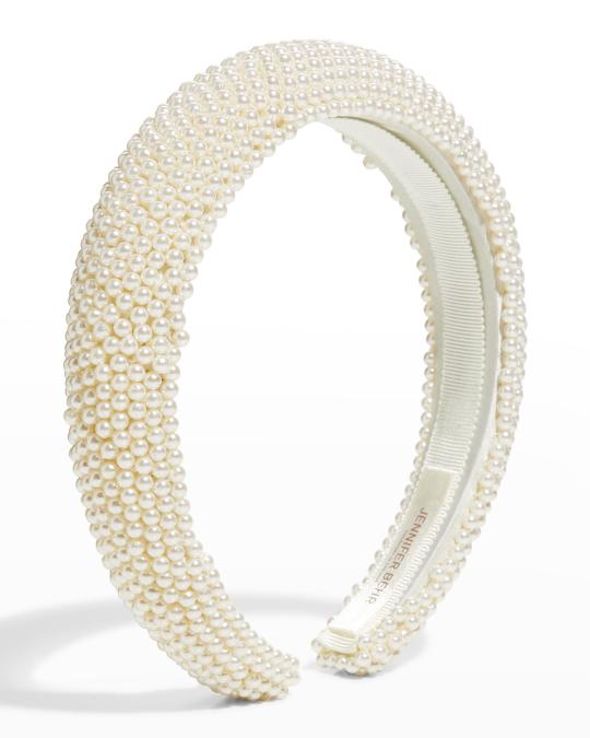 Jennifer Behr Brissa Allover Pearly Padded Headband | Neiman 
