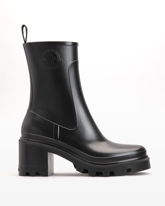 Moncler Loftgrip Rubber Zip Rain Boots | Neiman Marcus