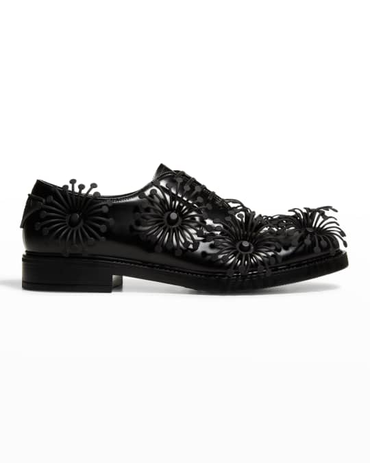 PRADA Flower Embroidery Oxford shoes