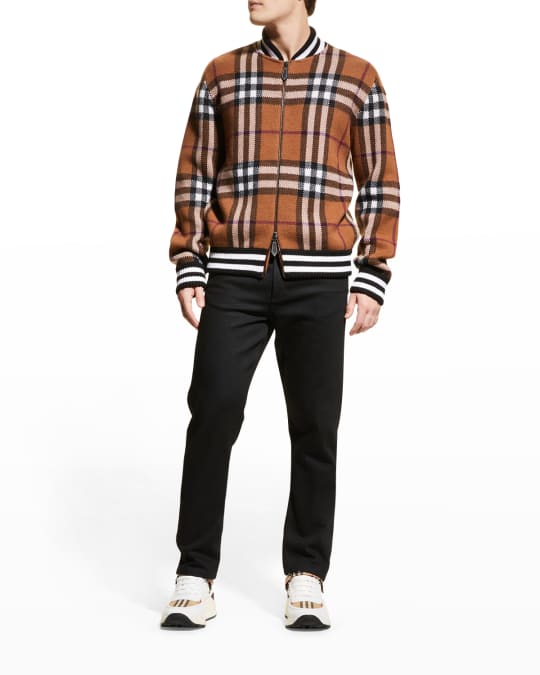 Burberry Men s Maloney Cashmere Plaid Bomber Jacket Neiman Marcus