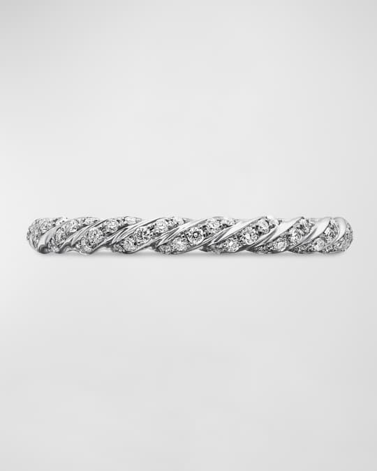 David Yurman 2.7mm Petite Paveflex Ring with Diamonds in 18k White