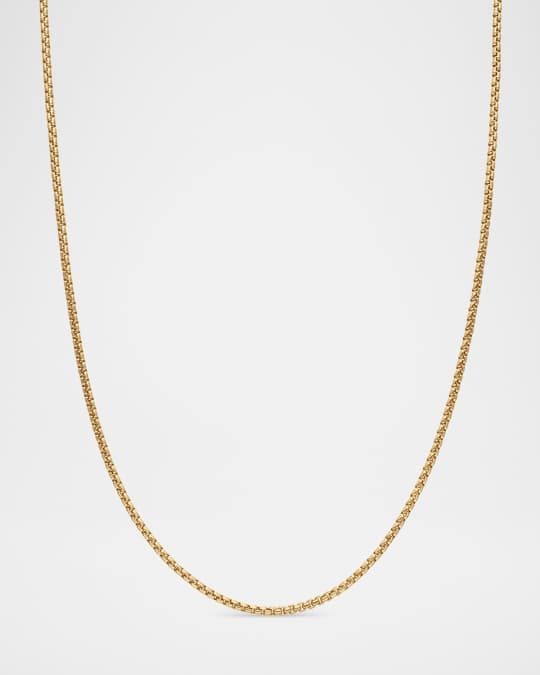 David Yurman 1.7mm Hollow Box Chain Necklace in 18k Gold Neiman