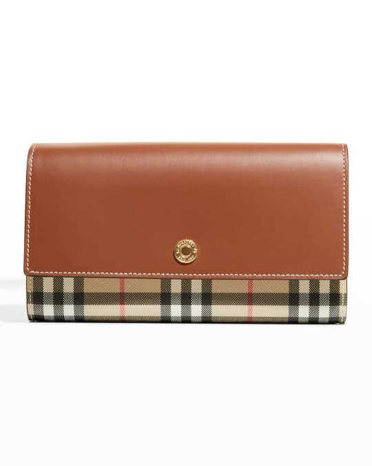 Burberry Hannah Check Leather Crossbody Wallet