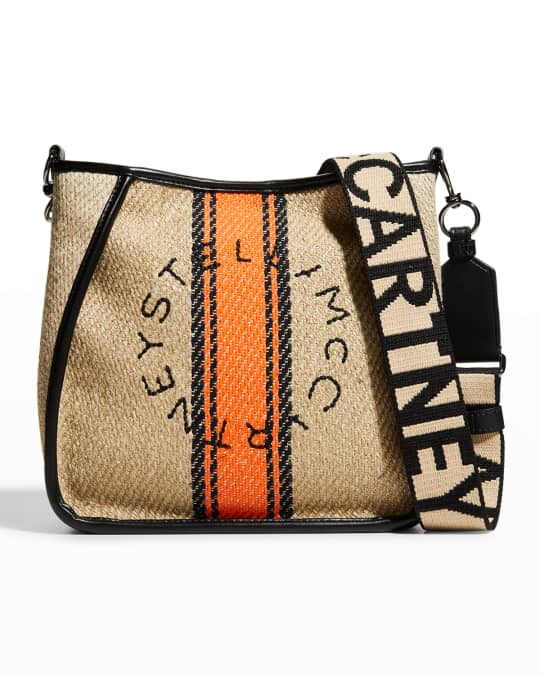 Stella McCartney Mini Striped Logo Canvas Crossbody Bag Neiman Marcus