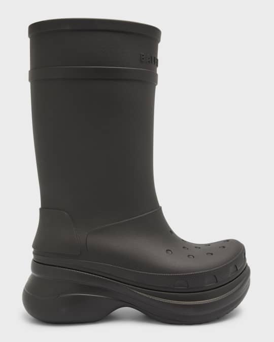 Balenciaga x Crocs™ Men's Tonal Rubber Rain Boots | Neiman Marcus